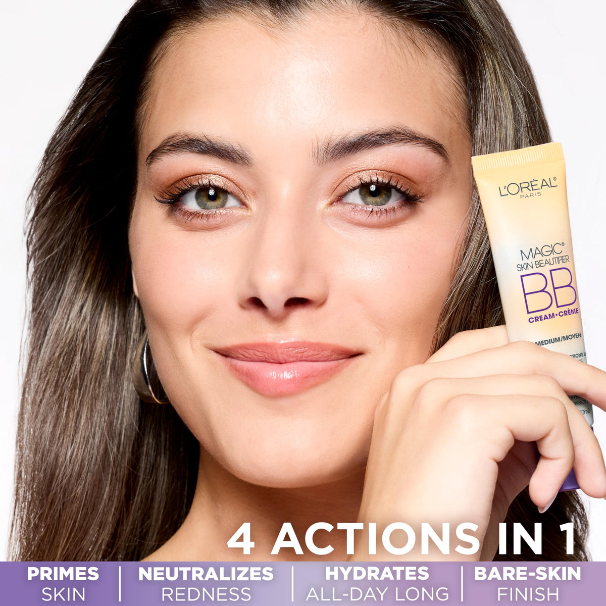 L'Oreal Paris close-up of beautifying beads texture, color-adapting pigments benefit