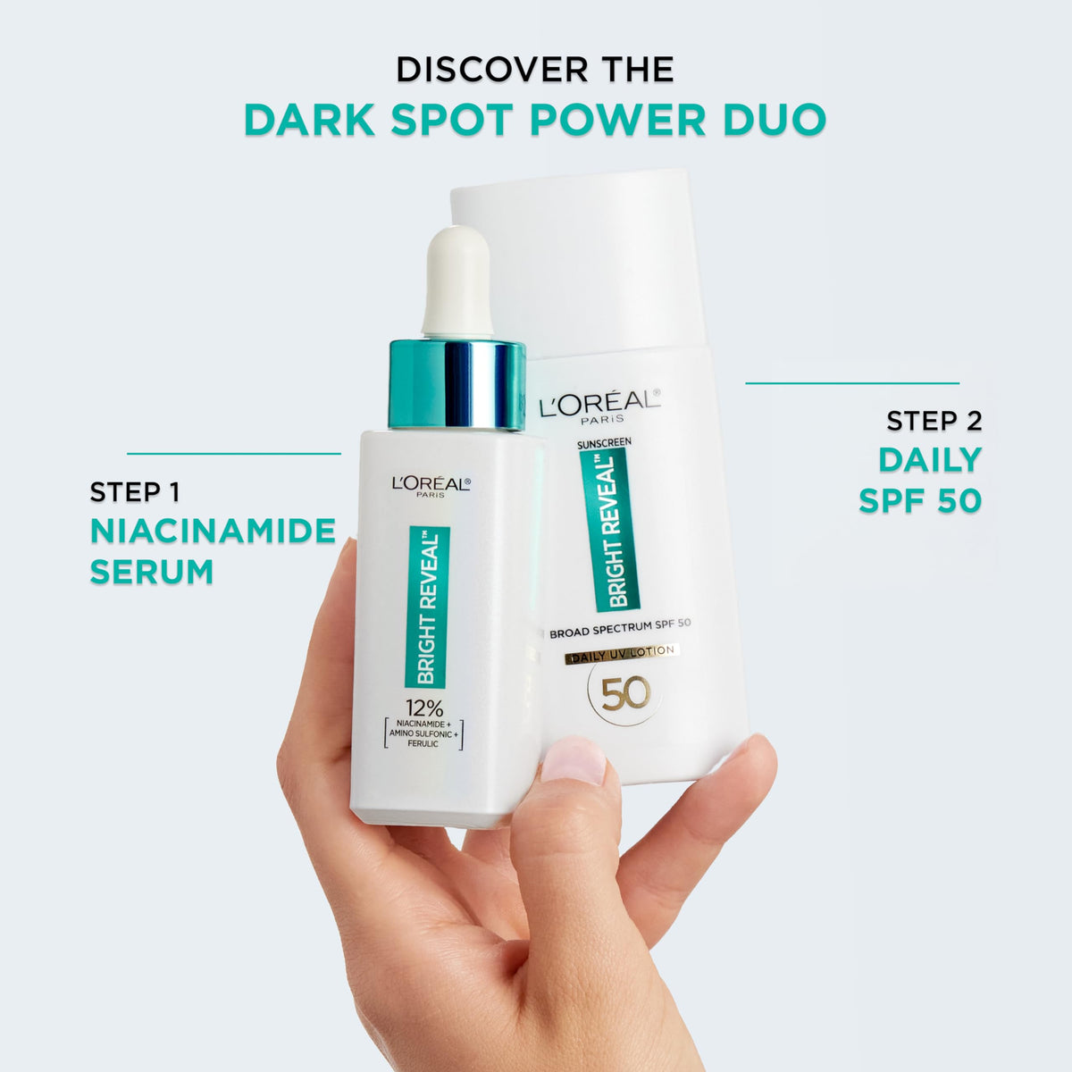 L'Oreal Paris before and after comparison demonstrating reduced spot visibility