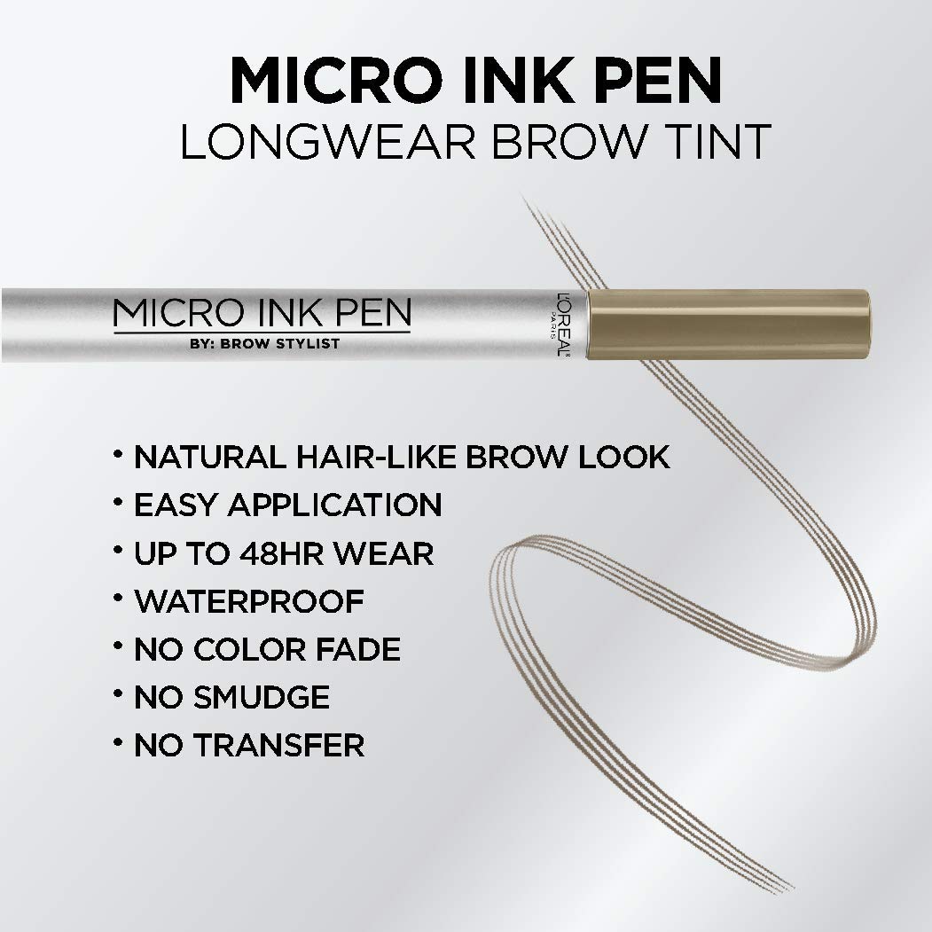 L'Oreal Paris before and after brows showing natural hair-like effect