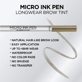 L'Oreal Paris before and after brows showing natural hair-like effect