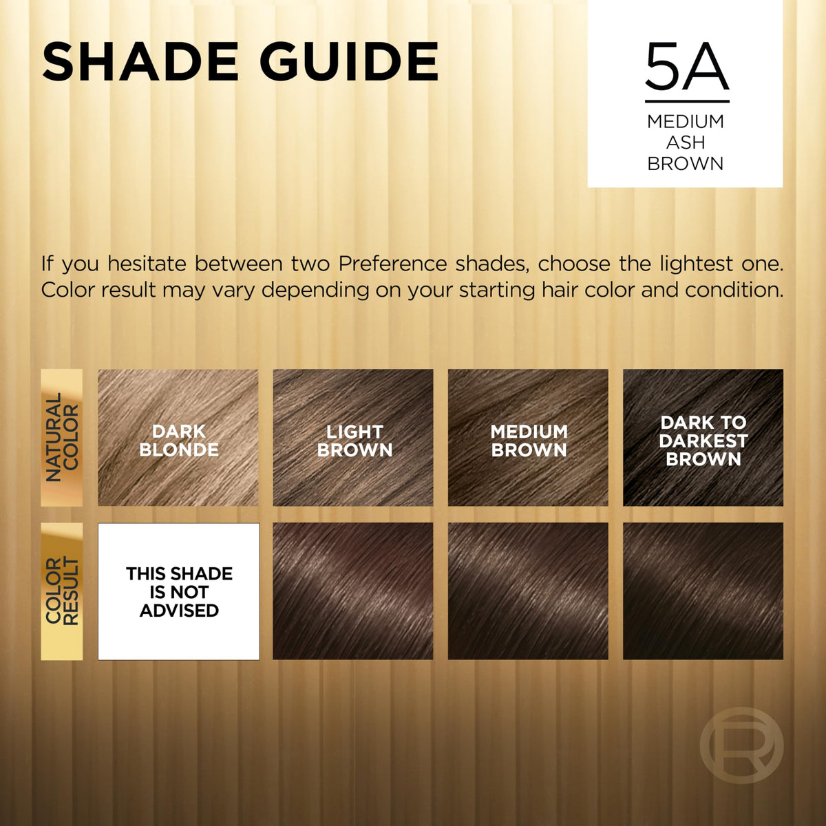 L'Oreal Paris before and after hair photo showing medium ash brown coverage improvement