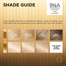 L'Oreal Paris before and after results illustrating radiant ash blonde and visible gray coverage