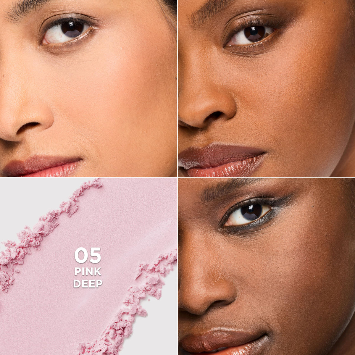Applying L'Oreal Paris powder with puff to set makeup, adds longwear benefit