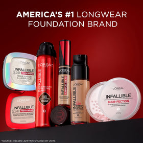 Lifestyle shot of L'Oreal Paris powder on bathroom counter ready for morning routine