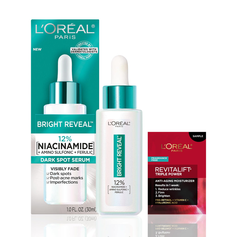 L'Oreal Paris front packaging showing bottle and box, communicates brand reliability