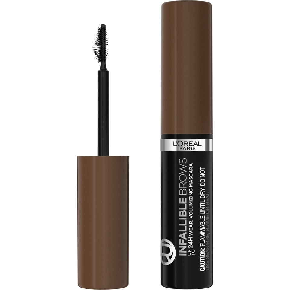 L'Oreal Paris front packaging showing shade 5.0 Brunette and compact tube benefit: easy storage