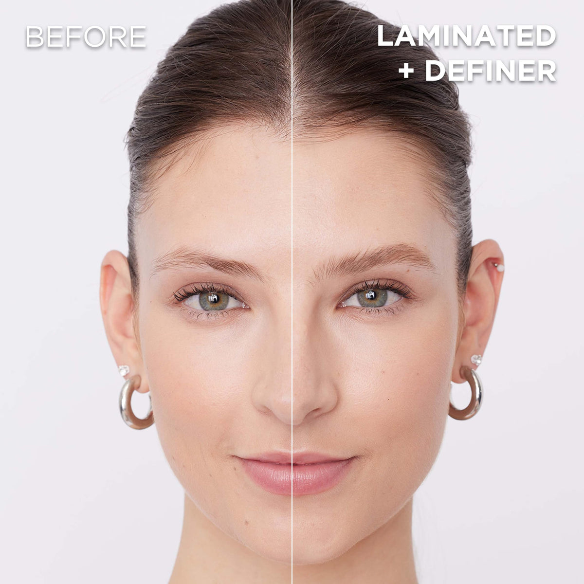 L'Oreal Paris model with lifted brows demonstrating fuller appearance