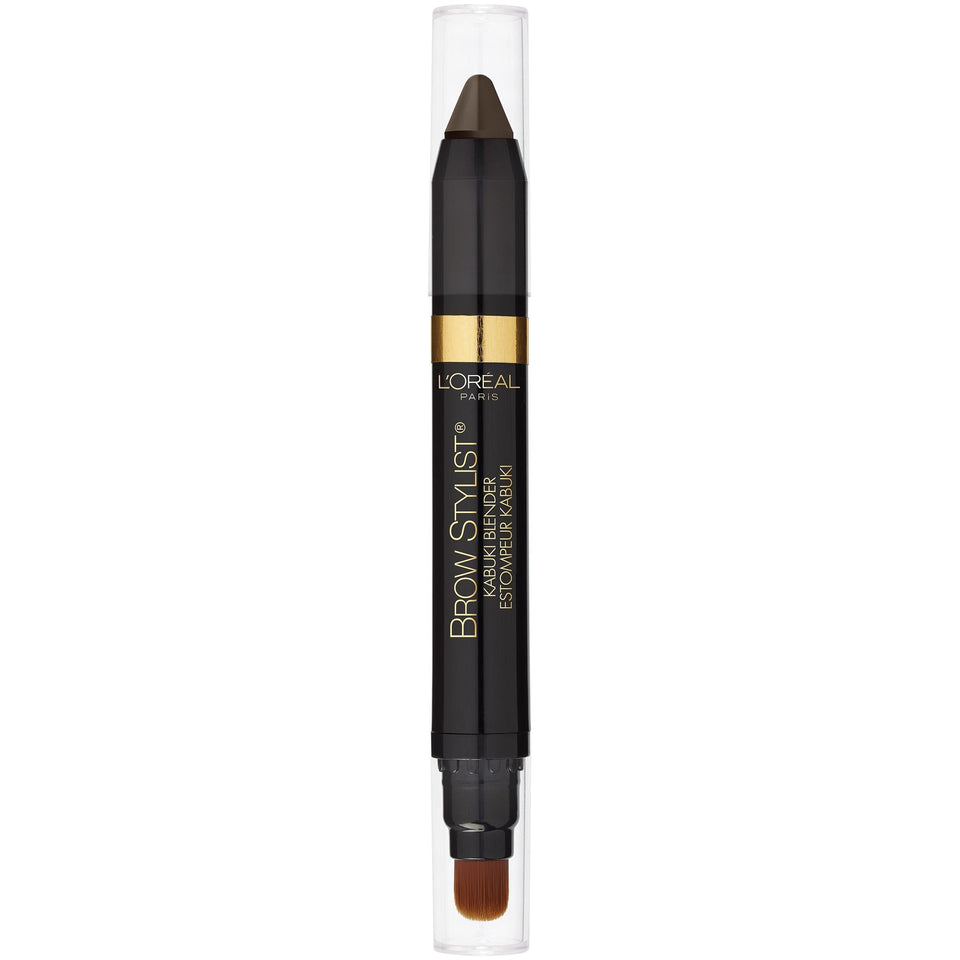 L'Oreal Paris Brow Stylist front packaging showing crayon and kabuki brush benefits