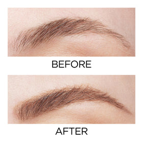 L'Oreal Paris brow pencils inside a small makeup bag for travel convenience