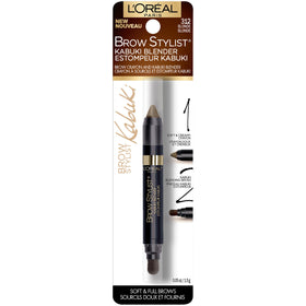 L'Oreal Paris kabuki brush close-up demonstrating blending for softer brows