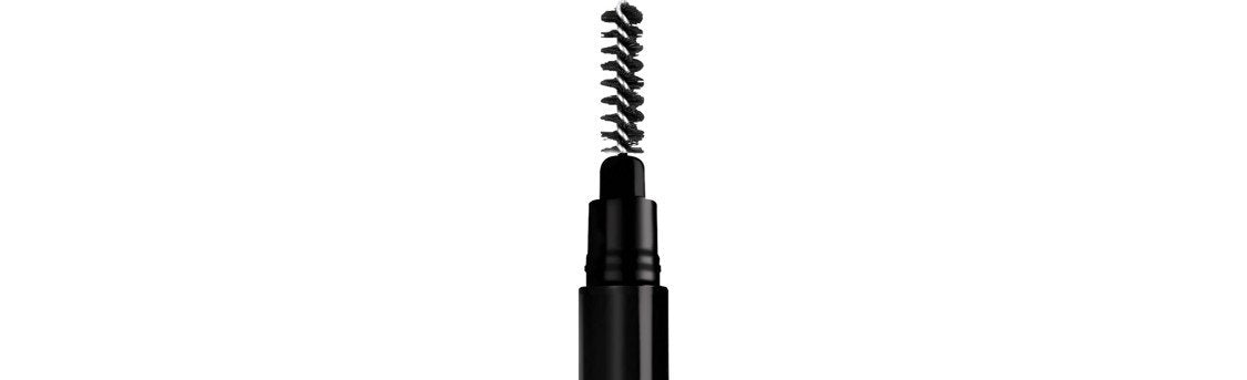 L'Oréal Paris pencil held in hand to show compact size and travel convenience benefit