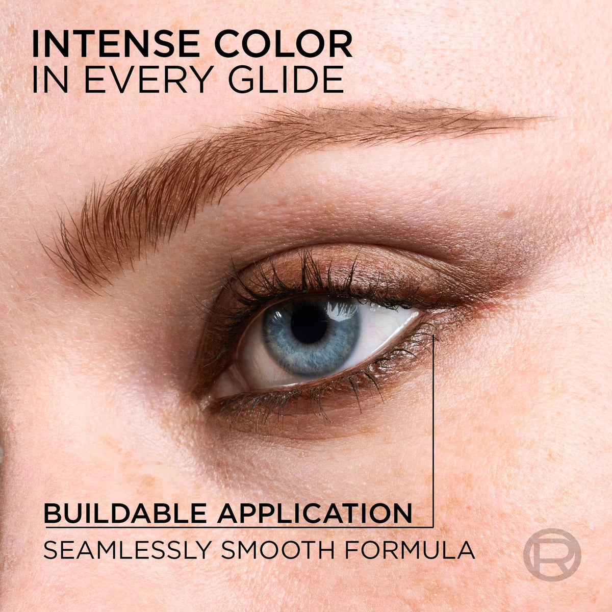 L'Oreal Paris close-up of pencil tip showing creamy glide and precise line