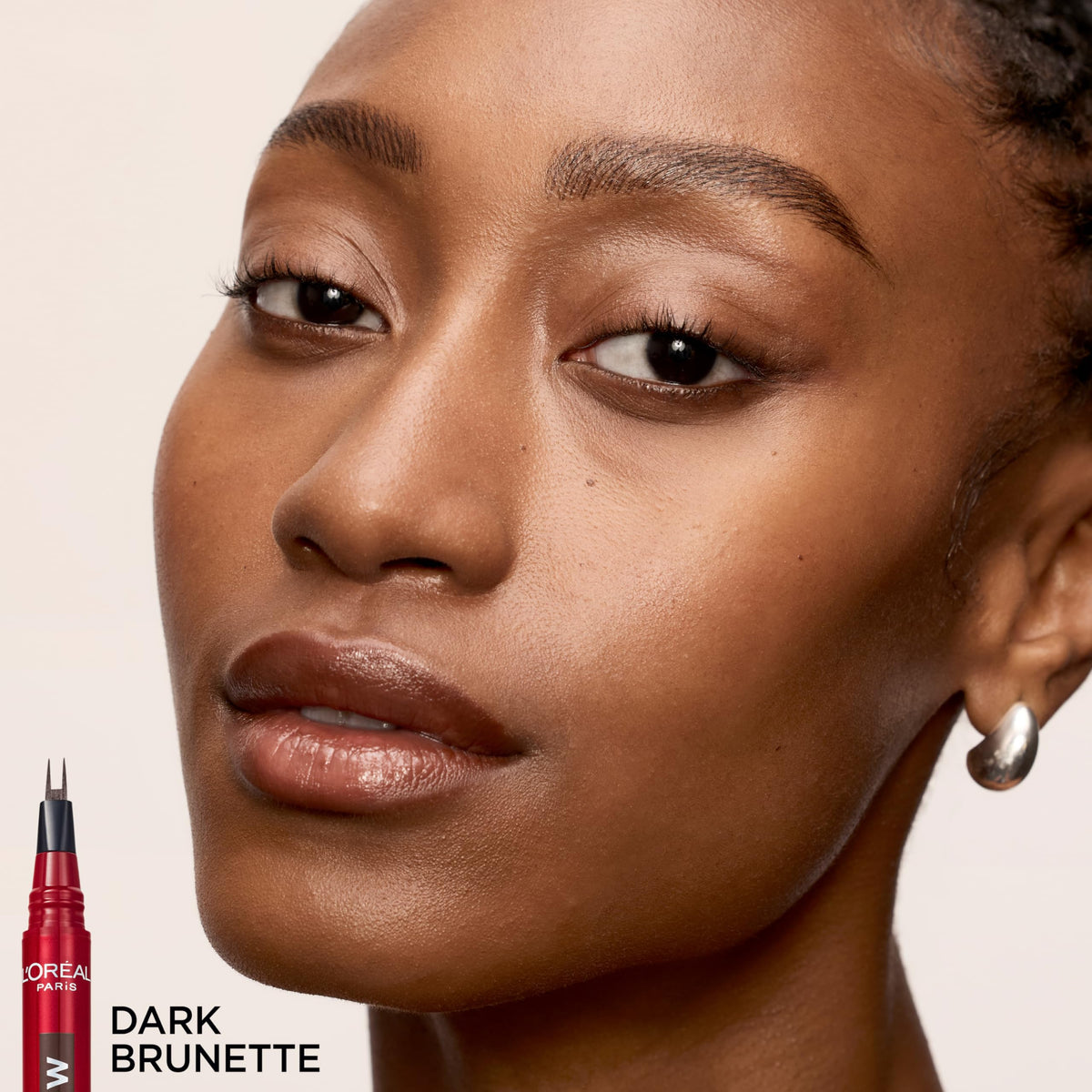 L'Oreal Paris before and after brows illustrating fuller results