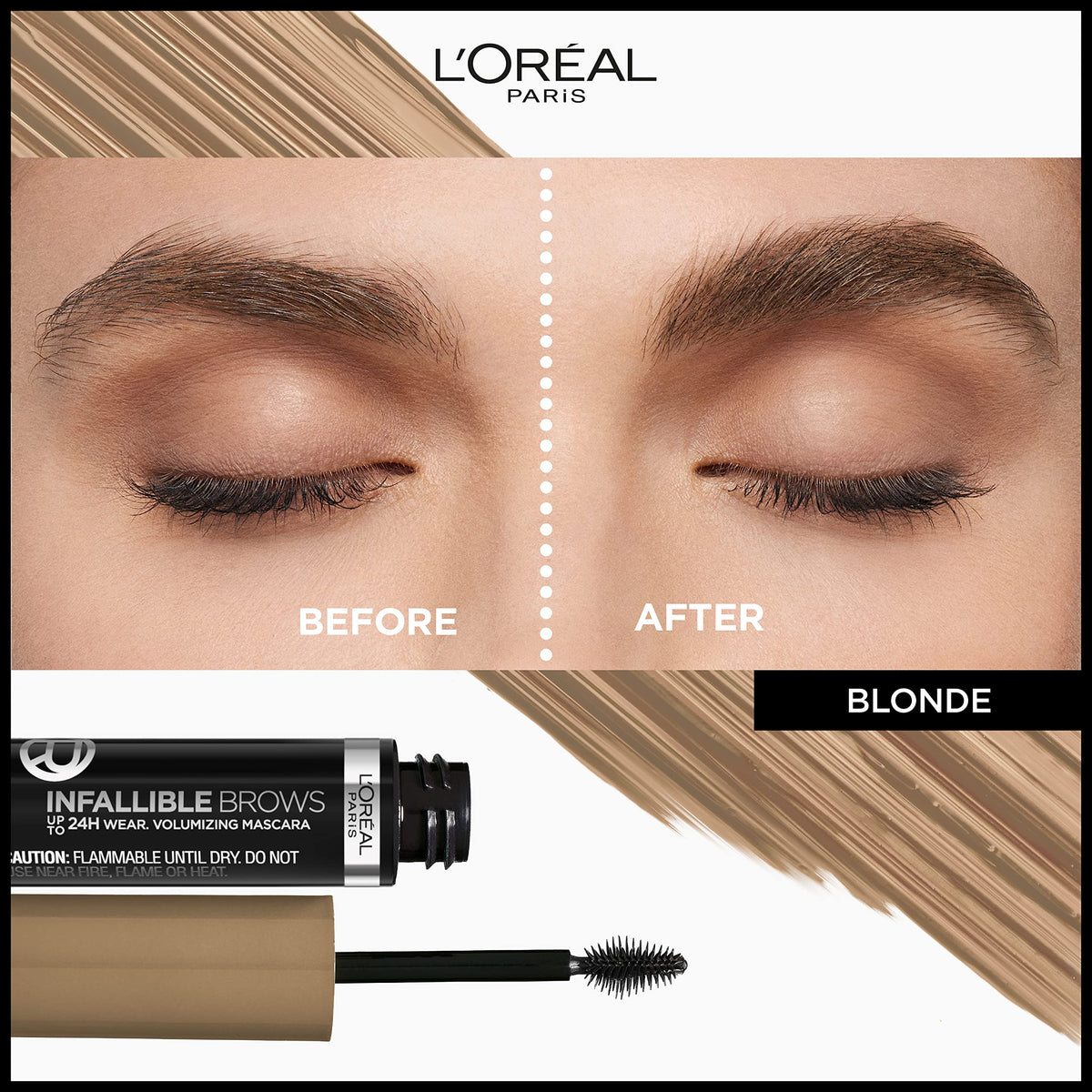 L'Oreal Paris 3D micro-grip brush close-up, designed to lift and volumize hairs