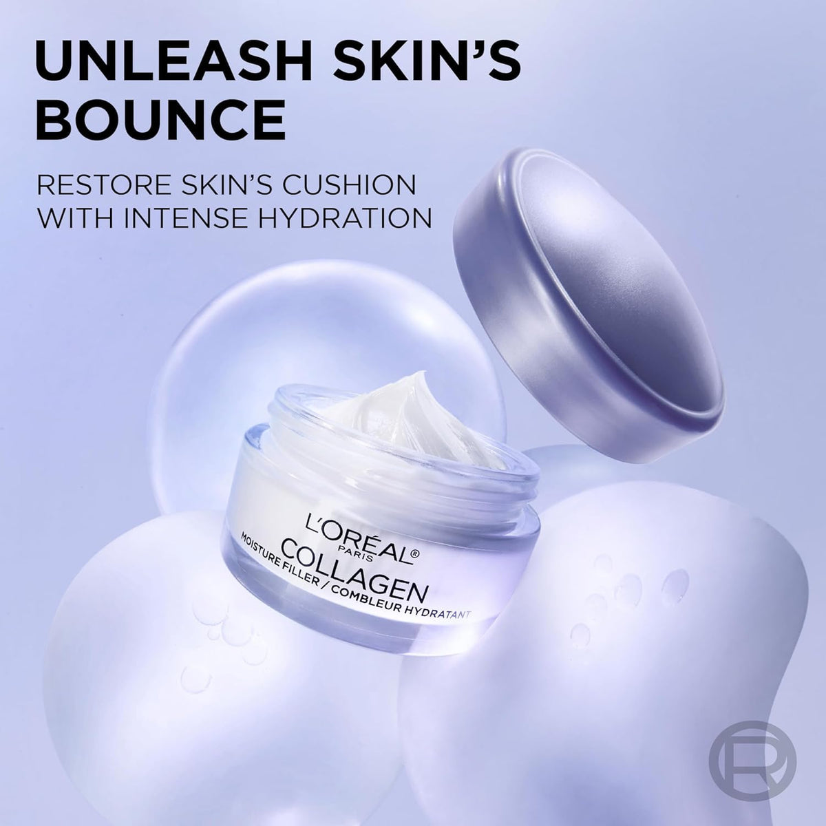 L'Oreal Paris cream on fingers demonstrating quick absorption benefit