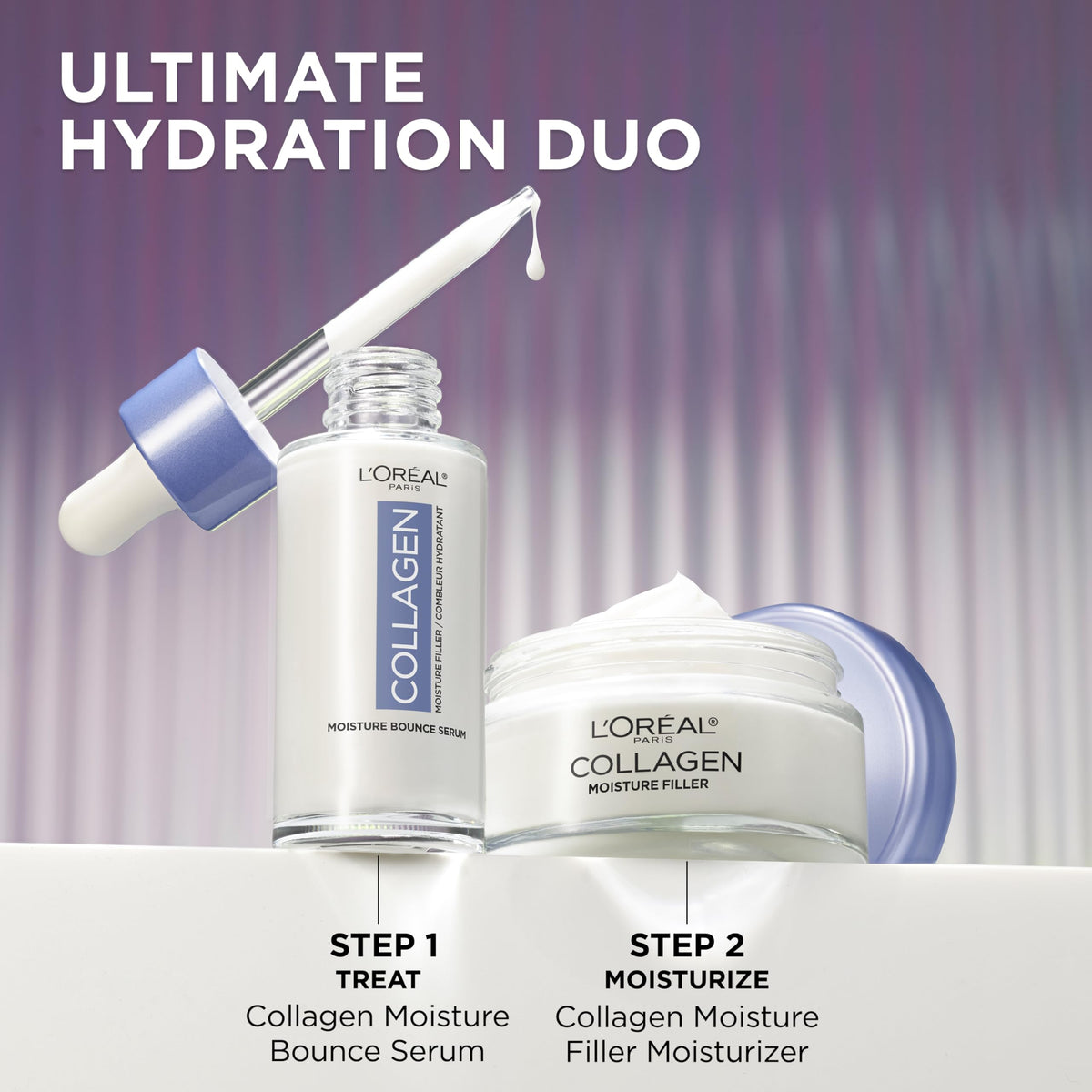 L'Oreal Paris serum on bathroom vanity implying hydrated morning routine