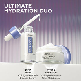 L'Oreal Paris serum on bathroom vanity implying hydrated morning routine