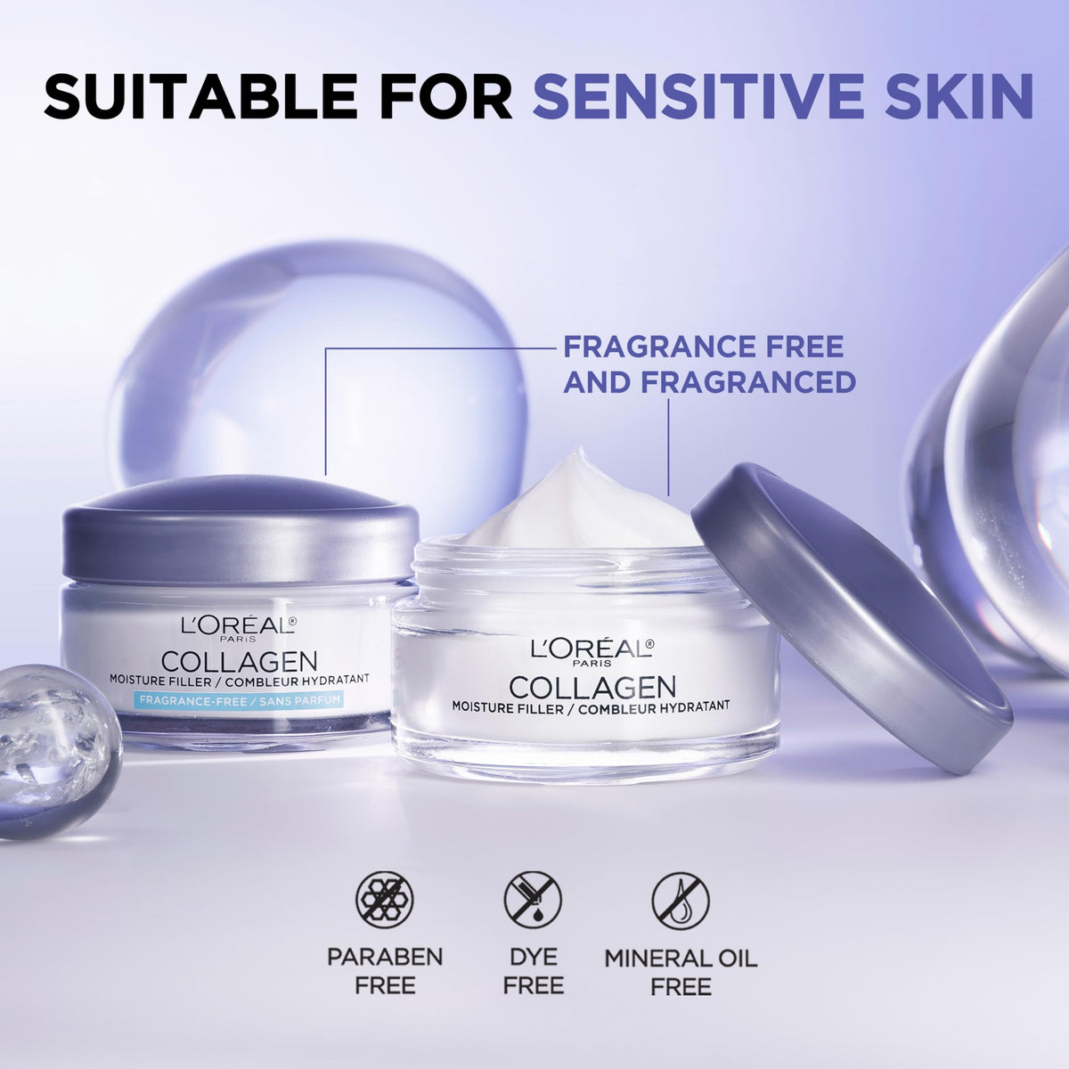 L'Oreal Paris collagen ingredient visual representing purified collagen hydration benefit
