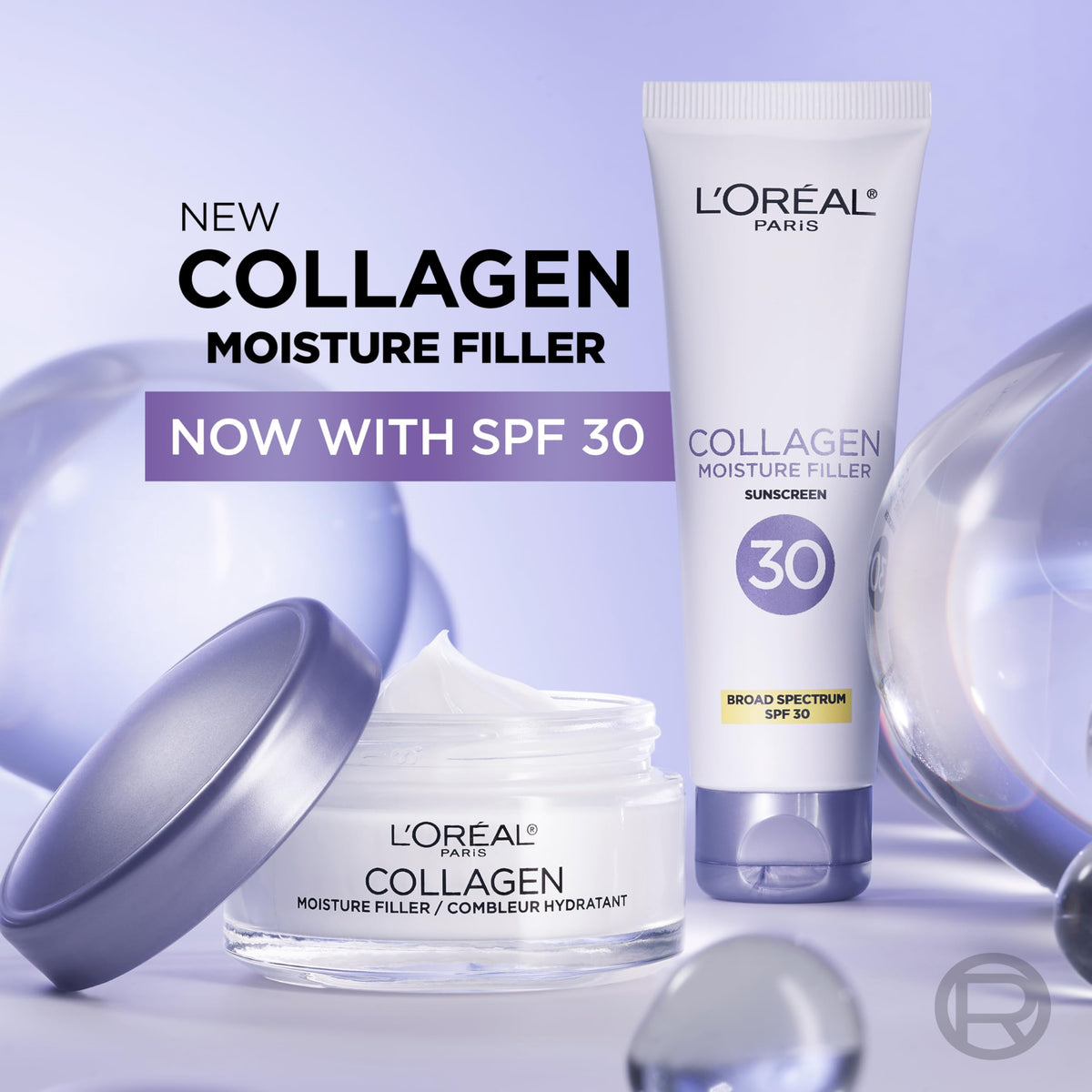 L'Oreal Paris jar on bathroom counter for nighttime routine suggesting overnight nourishment