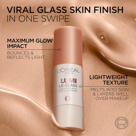 L'Oreal Paris highlighting collarbone to show versatile face and body use for luminous accents