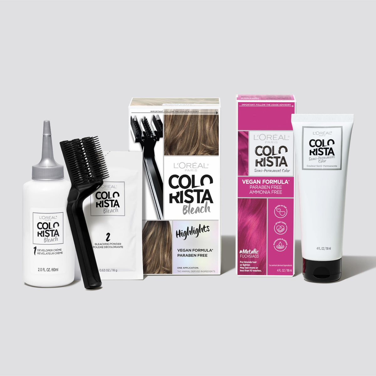 L'Oreal Paris Colorista before and after hair result with toned lift