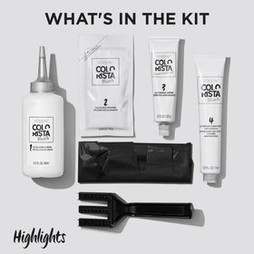 L'Oreal Paris Colorista kit contents laid out for easy home use