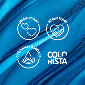 L'Oreal Paris Colorista teal before and after on brunette hair showing subtle teal