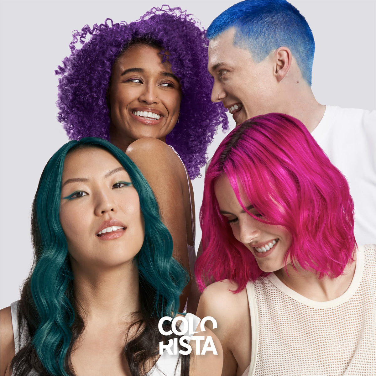 L'Oreal Paris Colorista teal label and ingredient list highlighting vegan formula