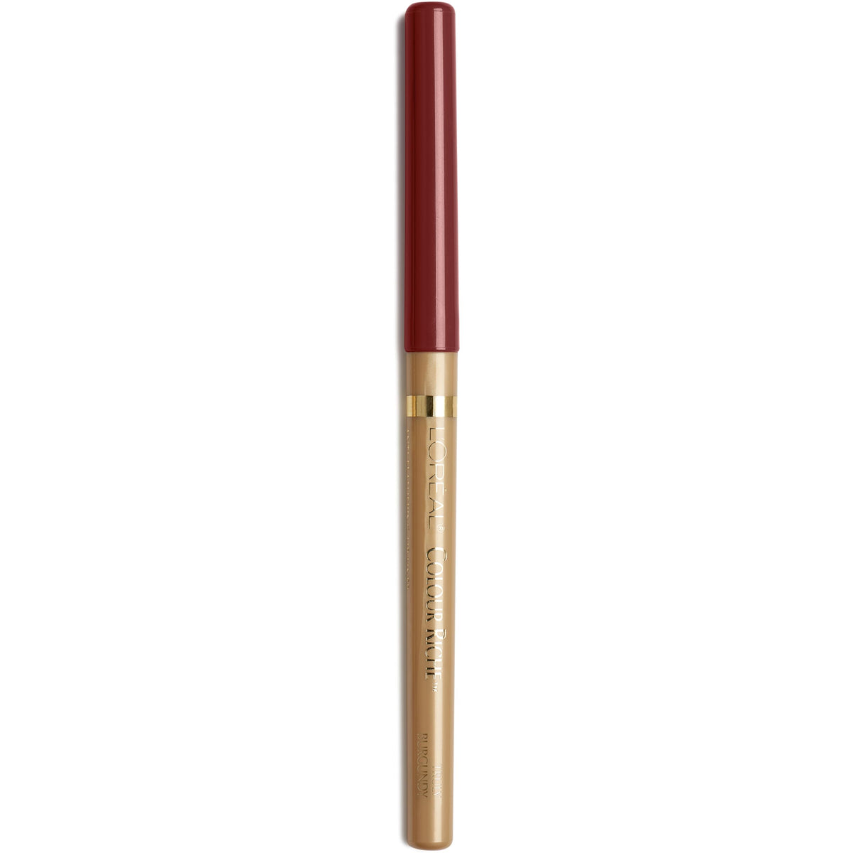 L'Oreal Paris front packaging of Colour Riche 773 truly burgundy, clear shade identification and bold payoff