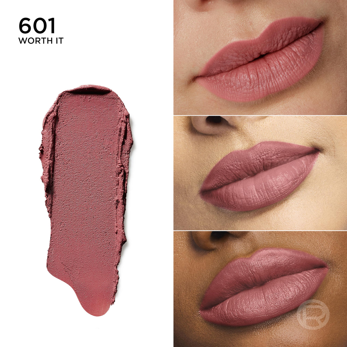 L'Oreal Paris lipstick open and twisted up to show bullet shape and application ease
