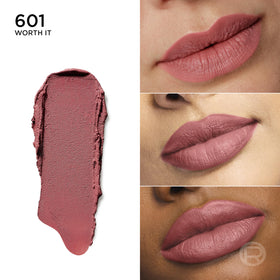 L'Oreal Paris lipstick open and twisted up to show bullet shape and application ease