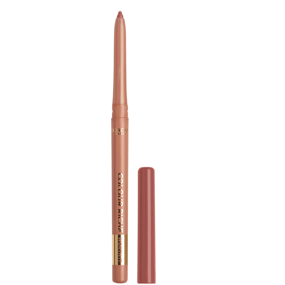 L'Oreal Paris front packaging of Colour Riche lip liner showing shade and benefit
