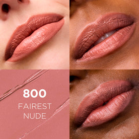 L'Oreal Paris Colour Riche opened bullet showing creamy satin texture and smooth application