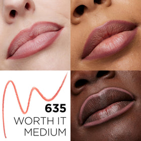 Close-up of L'Oreal Paris lip liner tip displaying creamy texture for smooth, non-feathering lines