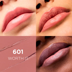 L'Oreal Paris lipstick bullet extended to show smooth tip and easy application