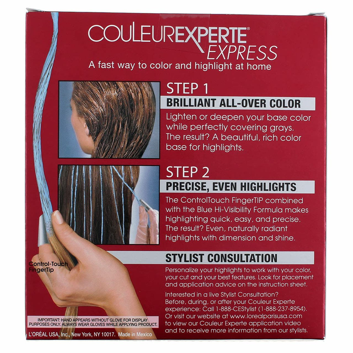 L'Oreal Paris applicator brush and gloves ready for precise highlighting