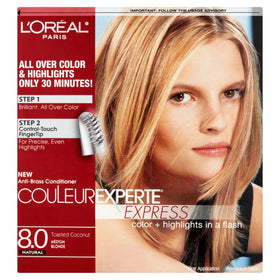 L'Oreal Paris kit front view showing Toasted Coconut shade and benefits