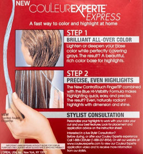 L'Oreal Paris model before and after Chocolate Mousse kit showing visible dimension and natural highlights