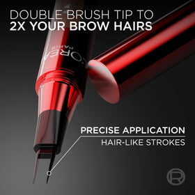 L'Oreal Paris close-up of double-brush tip for precise strokes