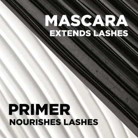 L'Oreal Paris mascara held in hand for scale, showing compact travel-friendly size