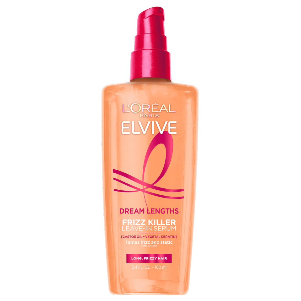 L'Oreal Paris front bottle shot showing Dream Lengths frizz control benefits