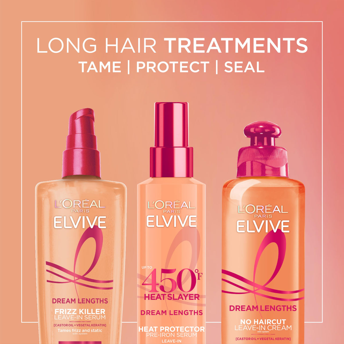L'Oreal Paris label close-up highlighting key ingredients and protective benefits