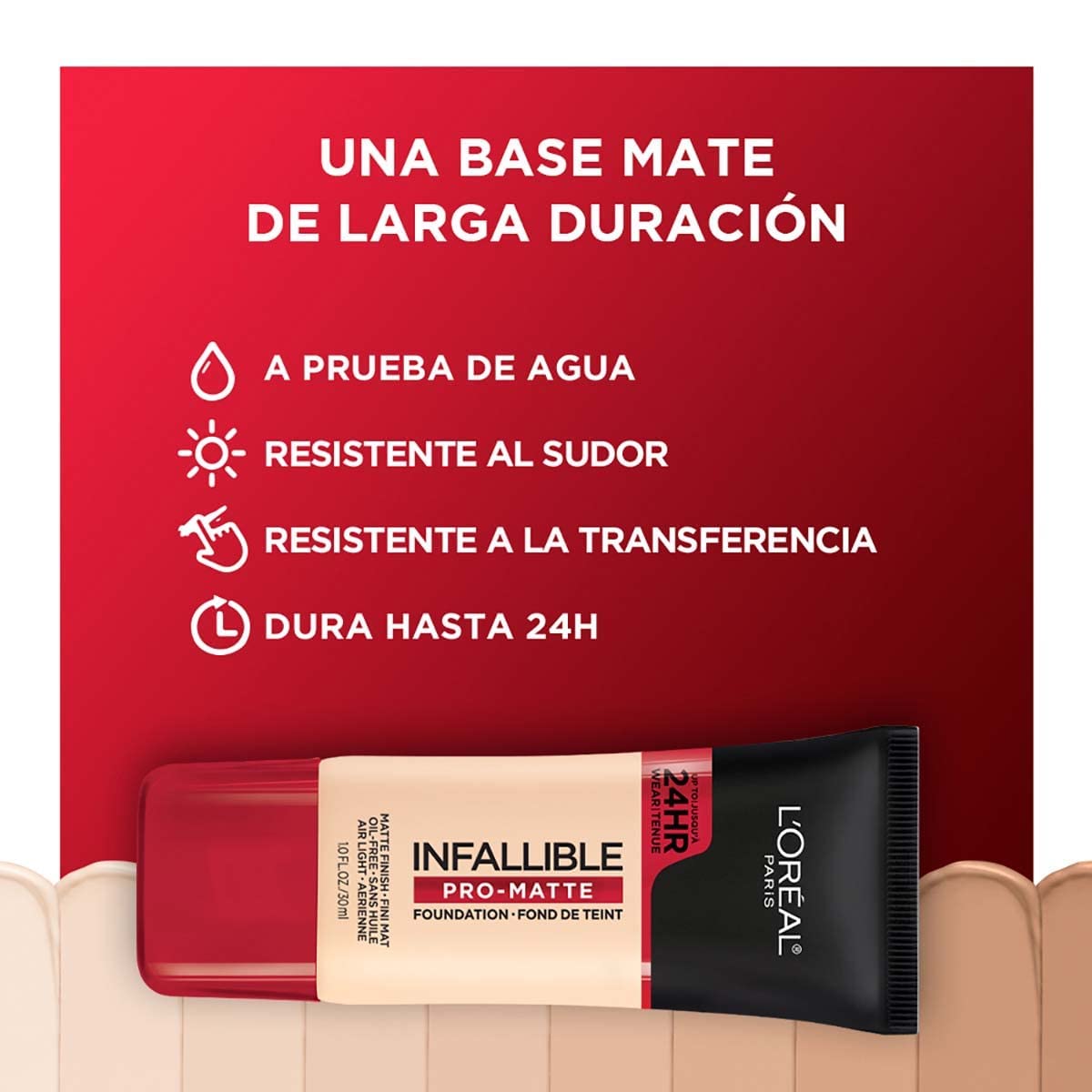 L'Oreal Paris foundation dropper texture closeup demonstrating blendable lightweight formula