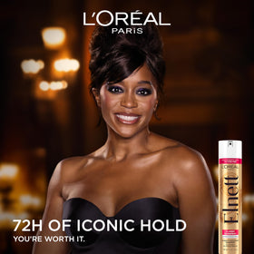 L'Oreal Paris Elnett Classic back label with directions and ingredient clarity