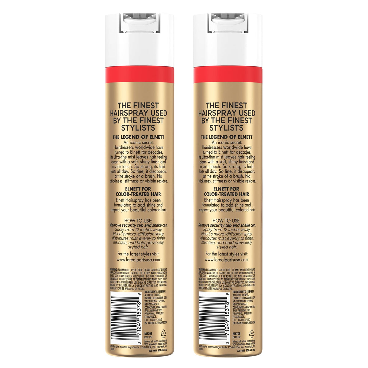 L'Oreal Paris Elnett Classic two-can 11 oz pack displayed on shelf