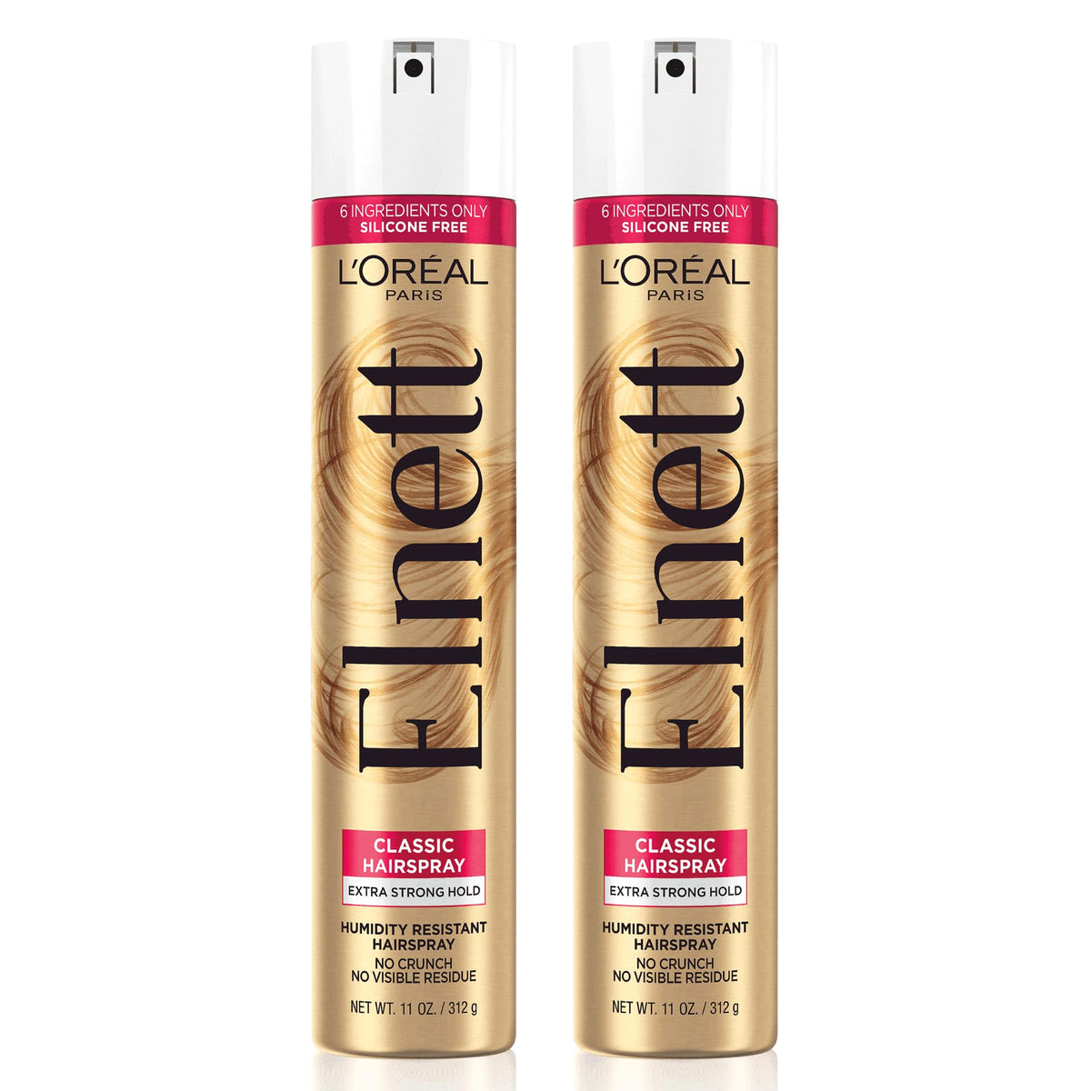 L'Oreal Paris Elnett Classic front packaging shows elegant can and branding