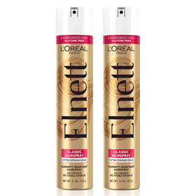 L'Oreal Paris Elnett Classic front packaging shows elegant can and branding