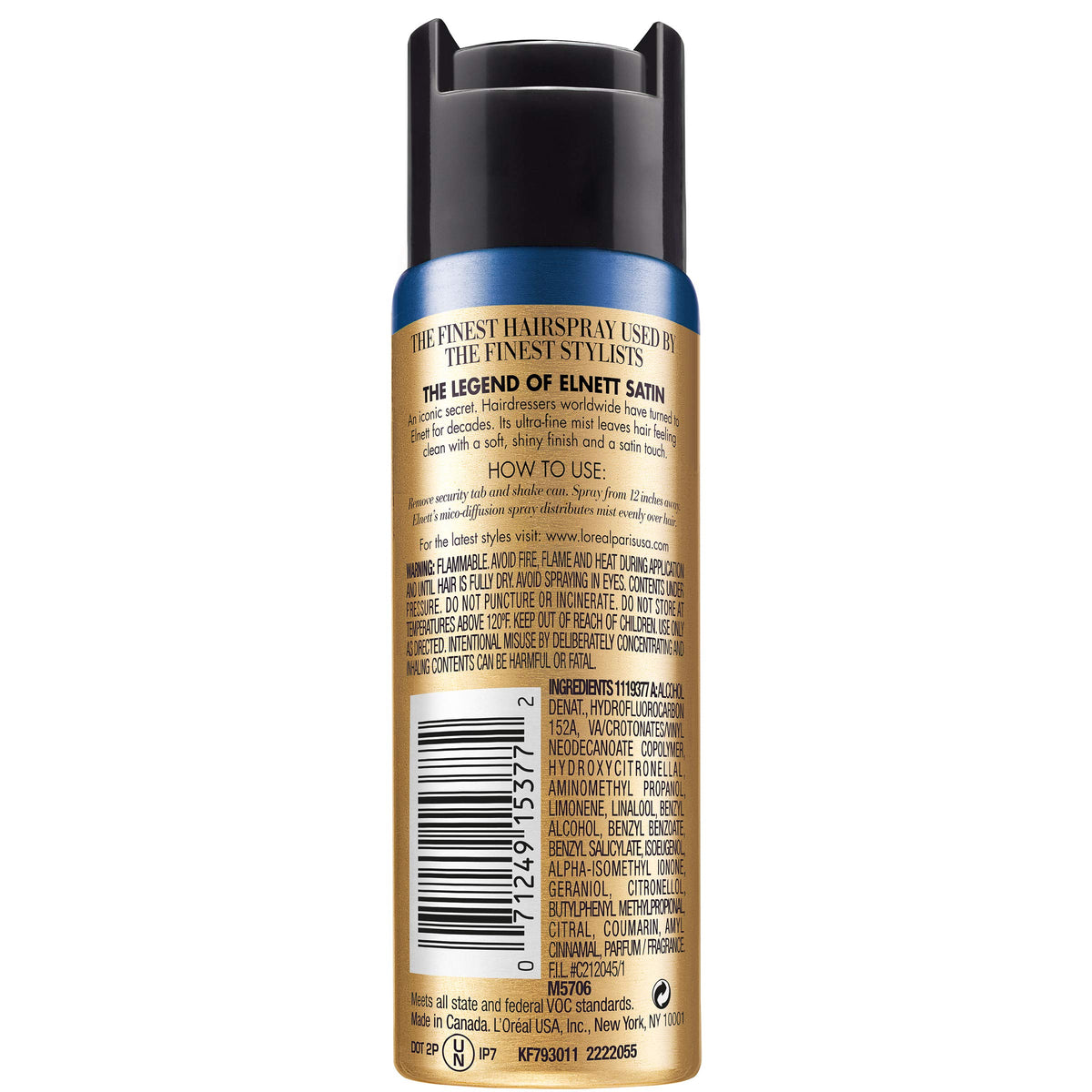 L'Oreal Paris fine mist spraying on styled hair for even, soft hold