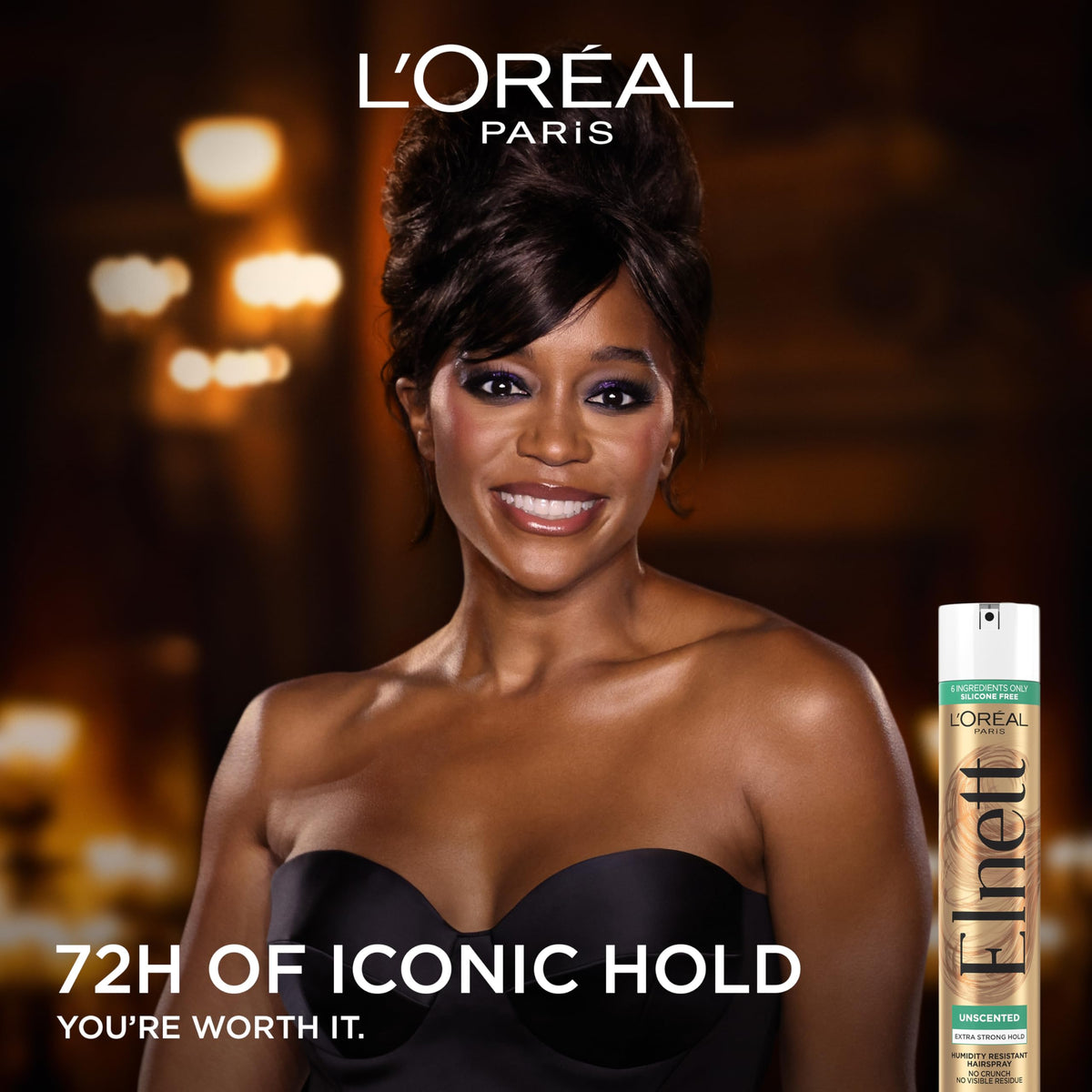 L'Oreal Paris Elnett close-up nozzle highlighting fine mist control