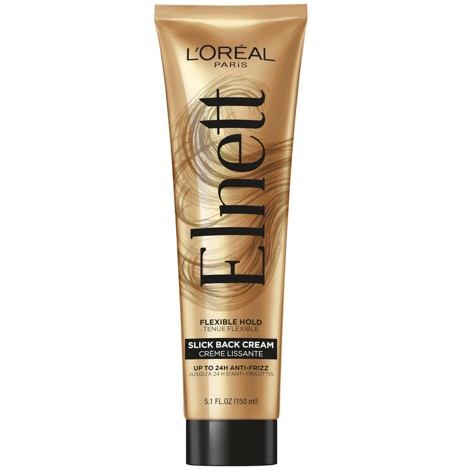 L'Oreal Paris Elnett front packaging showing product benefits and volume